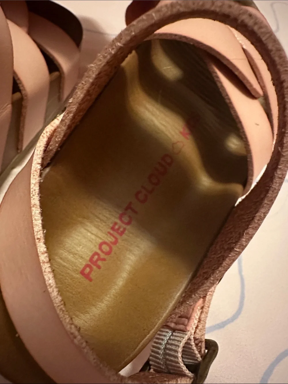 Project Cloud- Girls Pink Strappy Buckle Sandals- Size 11k- NEW